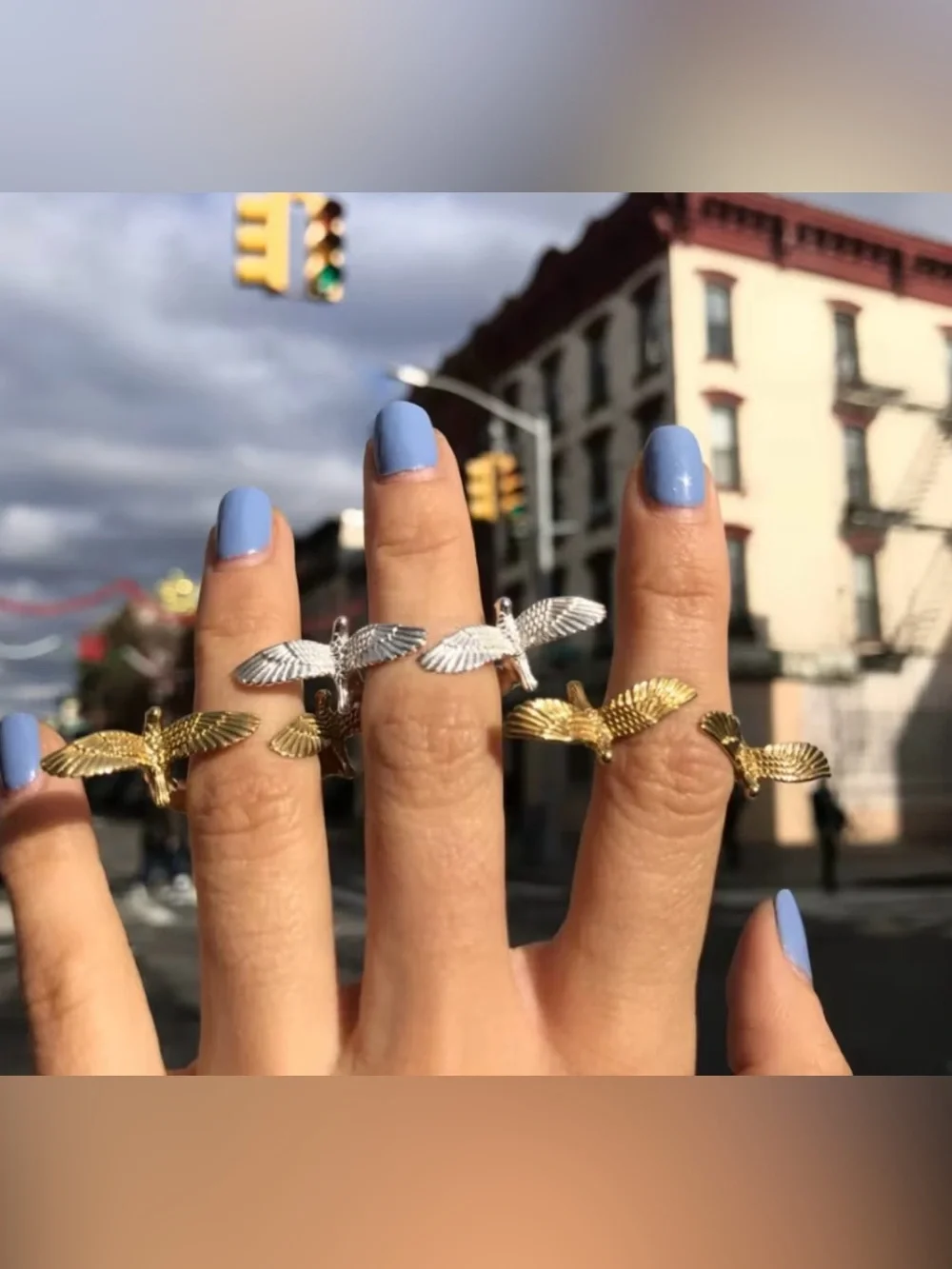 NEW! Retro open Bird Ring. Silver Winged Ring. Lucky Ring. Free symbol Ring 🕊️